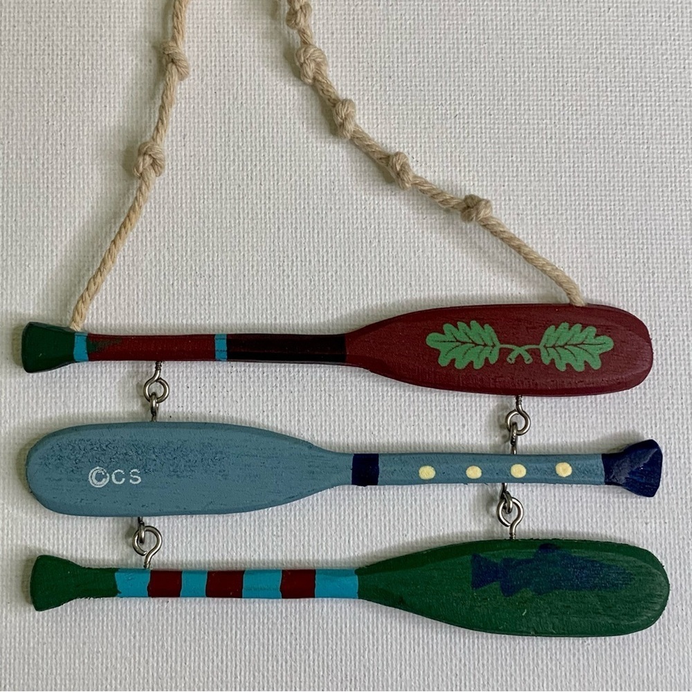 Cape Shore Canoe Boating Paddles Oars Hanging Ornament Wall Art Minnesota USA 6" - Picture 7 of 14